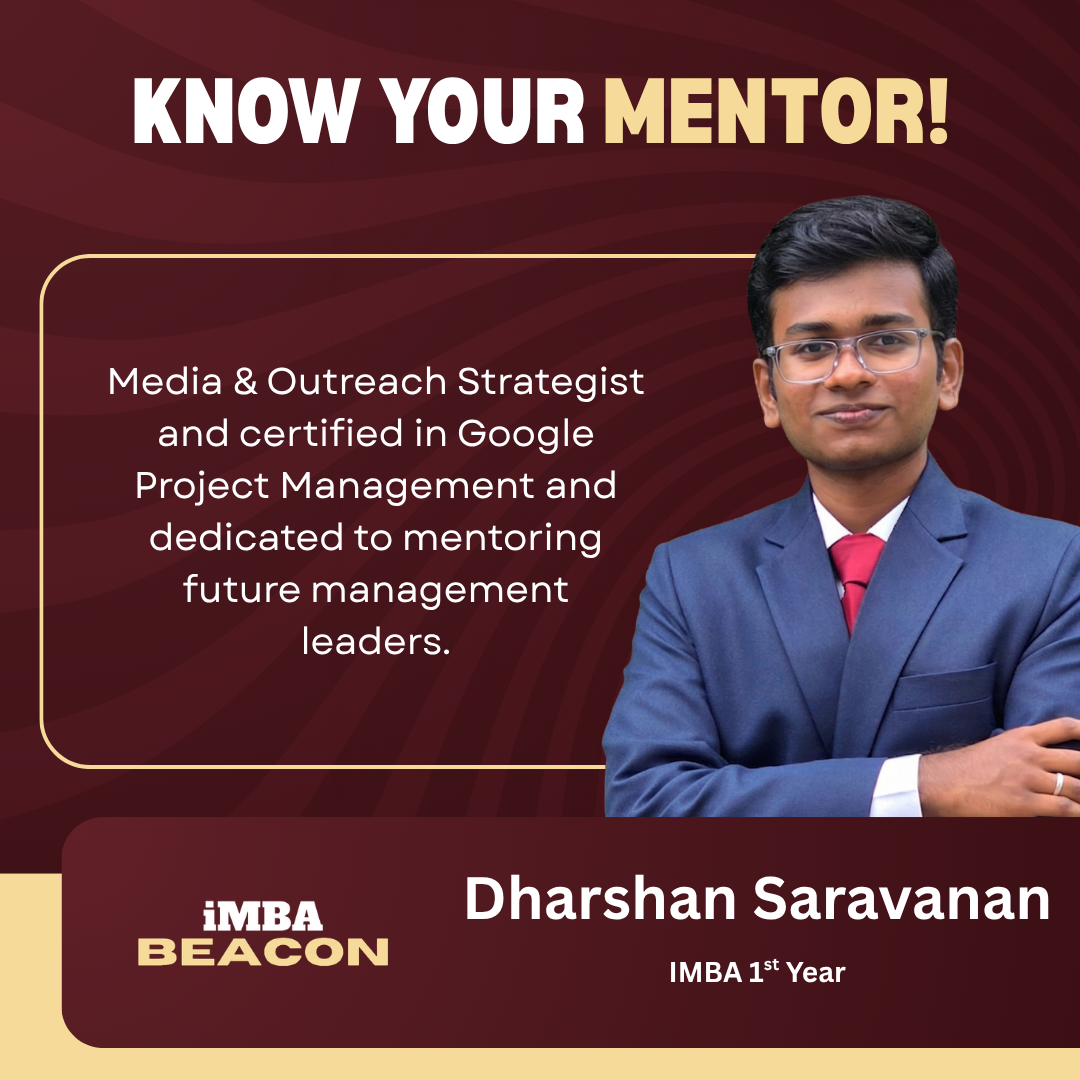 Dharshan Saravanan mentor poster
